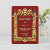 Baroque Rococo Rocaille Griffins Frame Wedding 招待状 (スタンド正面)