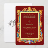 Baroque Rococo Rocaille Louis XV Frame Wedding 招待状 (正面/裏面)
