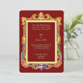 Baroque Rococo Rocaille Louis XV Frame Wedding 招待状 (スタンド正面)