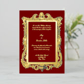 Baroque Rococo Rocaille Louis XV Frame Wedding 箔招待状 (立ち正面)