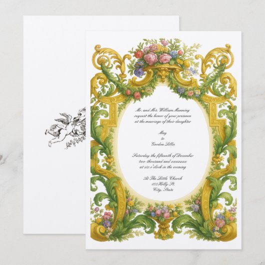 Baroque Rococo Wedding 招待状 (正面/裏面)