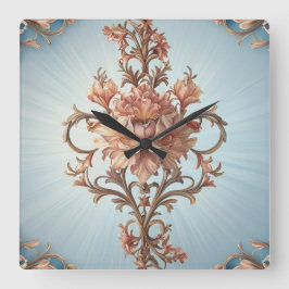 Baroque Rose スクエア壁時計