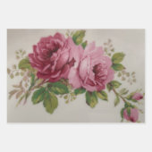 Baroque Rose Wrapping Paper Flat Sheet Set of 3 ラッピングペーパーシート (正面3)
