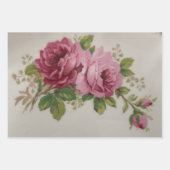 Baroque Rose Wrapping Paper Flat Sheet Set of 3 ラッピングペーパーシート (正面2)