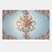 Baroque Rose Wrapping Paper Flat Sheet Set of 3 ラッピングペーパーシート (正面)