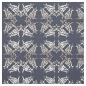 baroque style floral  blue pattern ファブリック (見本)