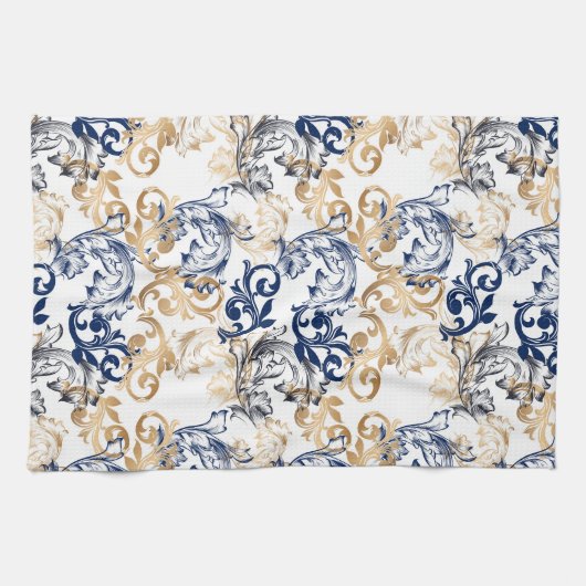 Baroque-Style Retro Classic Pattern  キッチンタオル (横)