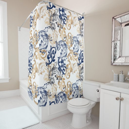 Baroque-Style Retro Classic Pattern  シャワーカーテン (インサイチュ)