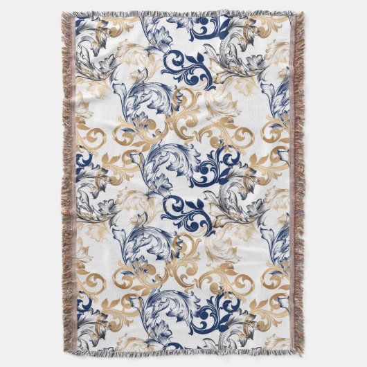 Baroque-Style Retro Classic Pattern  スローブランケット (正面縦)