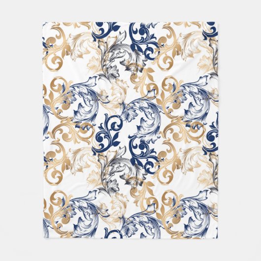 Baroque-Style Retro Classic Pattern フリースブランケット (正面)