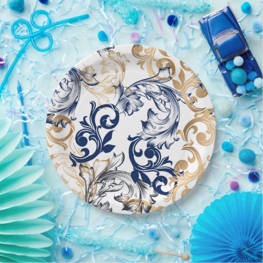 Baroque-Style Retro Classic Pattern  ペーパープレート (パーティー)