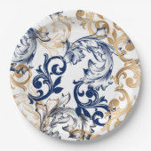 Baroque-Style Retro Classic Pattern  ペーパープレート (正面)