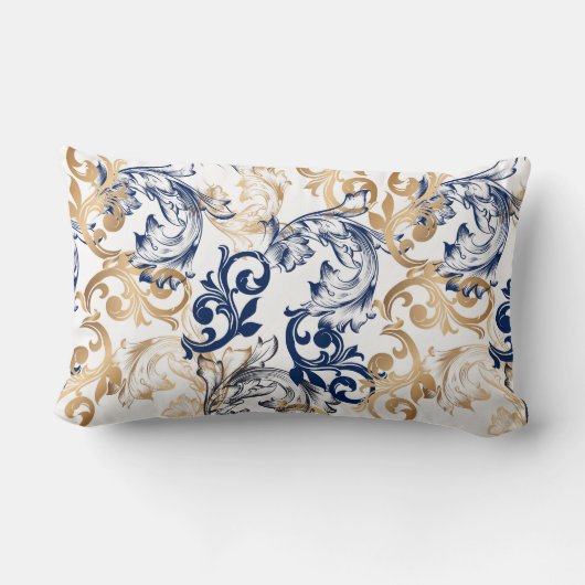Baroque-Style Retro Classic Pattern ランバークッション (裏面)
