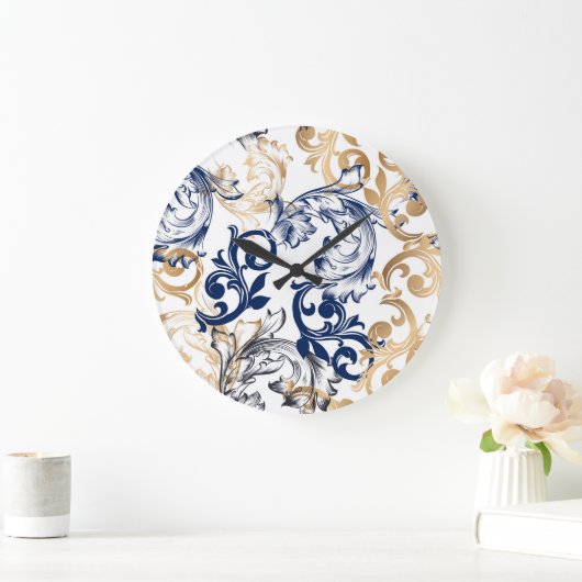 Baroque-Style Retro Classic Pattern  ラージ壁時計 (ホーム)