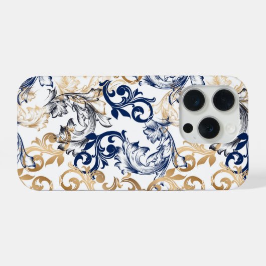 Baroque-Style Retro Classic Pattern  iPhoneケース (裏面横)