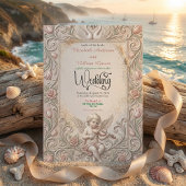 Baroque Swan & Cherub Wedding Invitation. 招待状