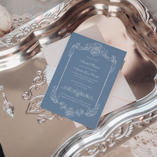 Baroque Vintage Damask Bridal Shower Invitation 招待状