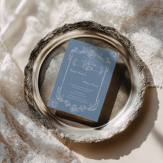 Baroque Vintage Damask Wedding 招待状