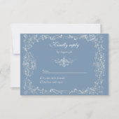 Baroque Vintage Damask Wedding Response Card 出欠カード (正面)