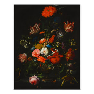 Baroque Vintage Floral Bouquet – Classic Still Lif ポスター