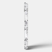 Baroque Wallpaper Flower bouquet grey Case-Mate iPhoneケース (裏面 / 左)