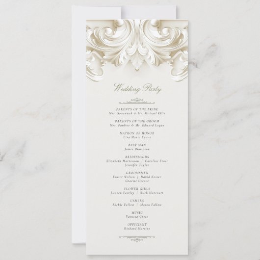 Baroque Wedding Ceremony Program 招待状 (裏面)