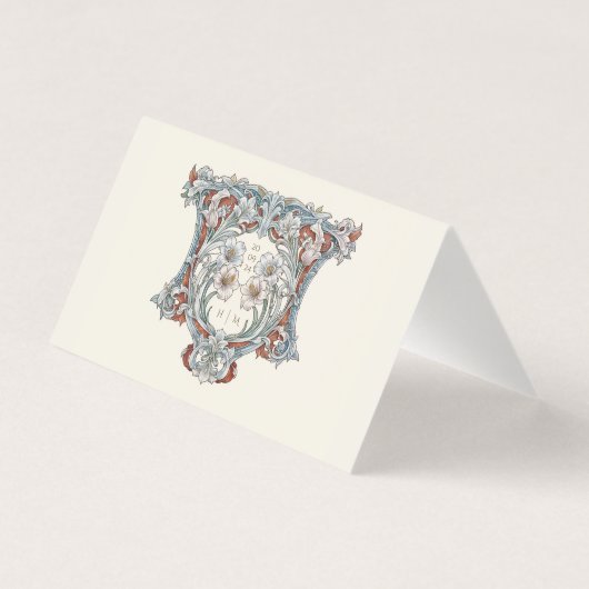 Baroque Wedding Name Card Template (裏面)