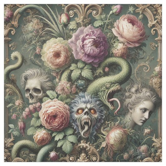 Baroquing Boundaries – ゴシック様式の文タイル ファブリック (見本)