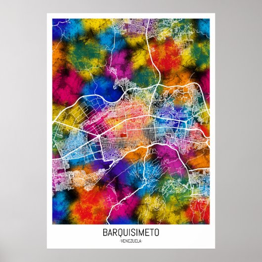 Barquisimeto Venezuela City Map ポスター (正面)