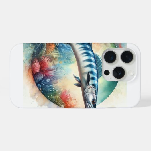 Barracuda in Vibrant Waters 130624AREF119 - Waterc iPhoneケース (裏面横)