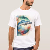 Barracuda in Vibrant Waters 130624AREF119 - Waterc Tシャツ (正面)