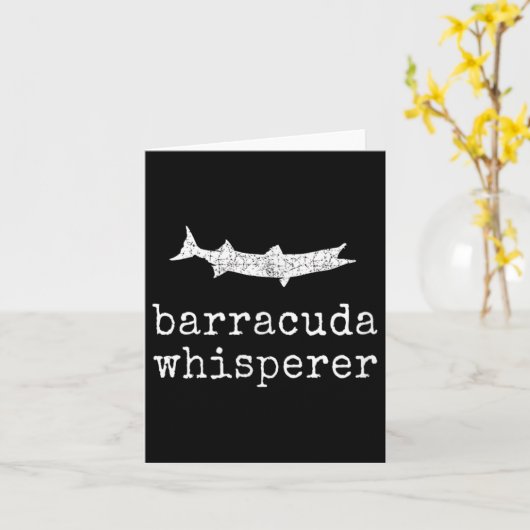 Barracuda Whisperer Funny Barracuda Fishing  カード (黄色い花)