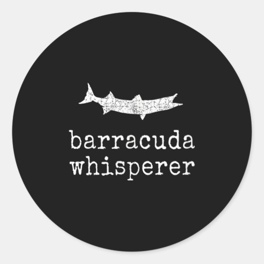Barracuda Whisperer Funny Barracuda Fishing  ラウンドシール (正面)