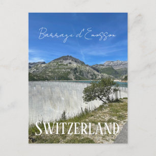 barrage d'emosson,スイス,ダム,山 ポストカード