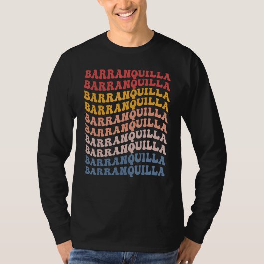 Barranquilla City Groovy Retro Tシャツ (正面)