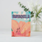 Barraquilla Colombiaヴィンテージ旅行ポスター ポストカード (スタンド正面)