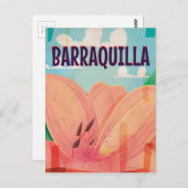 Barraquilla Colombiaヴィンテージ旅行ポスター ポストカード (正面/裏面)