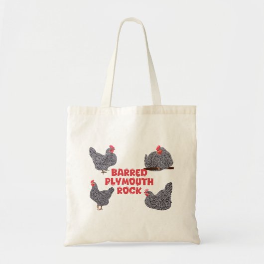 Barred Plymouth Rock Chickens トートバッグ (正面)