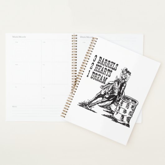 Barrel Racing 3 Barrels 2 Hearts 1 Dream プランナー手帳 (ディスプレー)