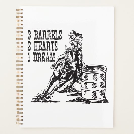 Barrel Racing 3 Barrels 2 Hearts 1 Dream プランナー手帳 (正面)