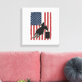 Barrel Racing American Flag Vintage Vector Design_ キャンバスプリント (インサイチュ (リビング))