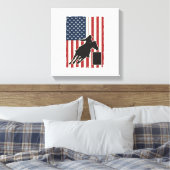 Barrel Racing American Flag Vintage Vector Design_ キャンバスプリント (インサイチュ (寝室))