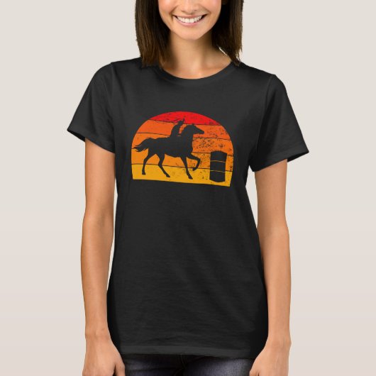 Barrel Racing Barrel Racer Horse Riding Rodeo Cowg Tシャツ (正面)