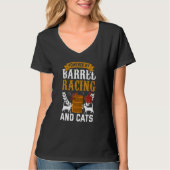 Barrel Racing   Cat  Rodeo Barrel Racer Tシャツ (正面)