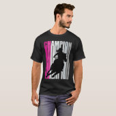 Barrel Racing Champion Horse Riding Pink Retro Cow Tシャツ (正面フル)