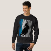 Barrel Racing Champion Horse Riding Teal Cowgirl W スウェットシャツ (正面フル)