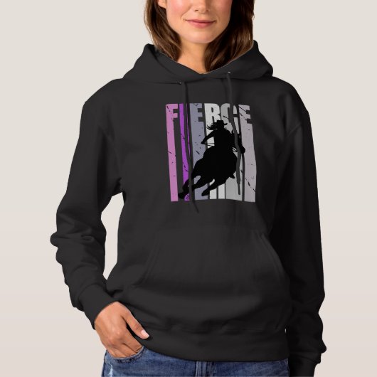 Barrel Racing Fierce Cowgirl Hat Western Girls Sou パーカ (正面)