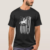 Barrel racing US flag graphic concept Tシャツ (正面)