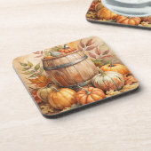 Barrel with Pumpkins Fall コースター (左側)
