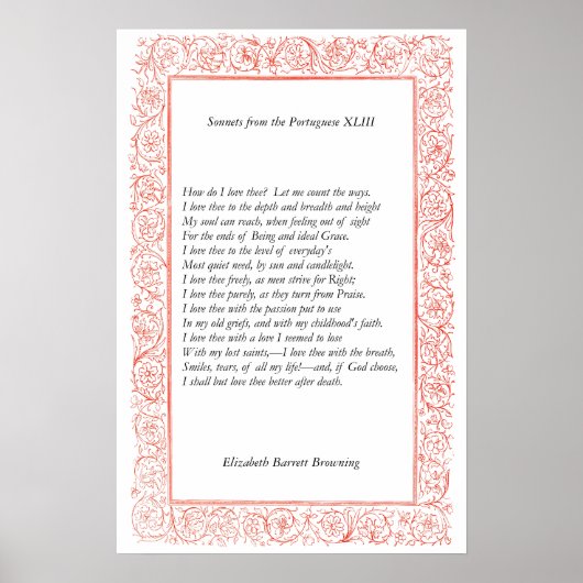 Barrett Browning – ポルトガル語のSonnets 43 ポスター (正面)
